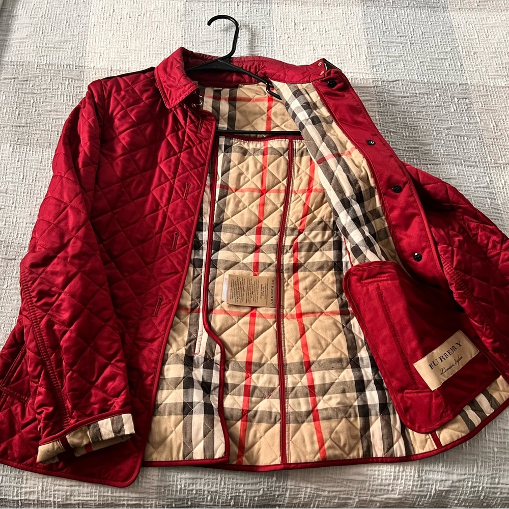 Burberry Burgundy Quilted Jacket